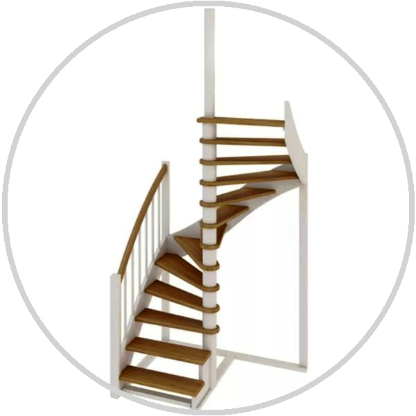 лестница на 180 с поворотными ступенями